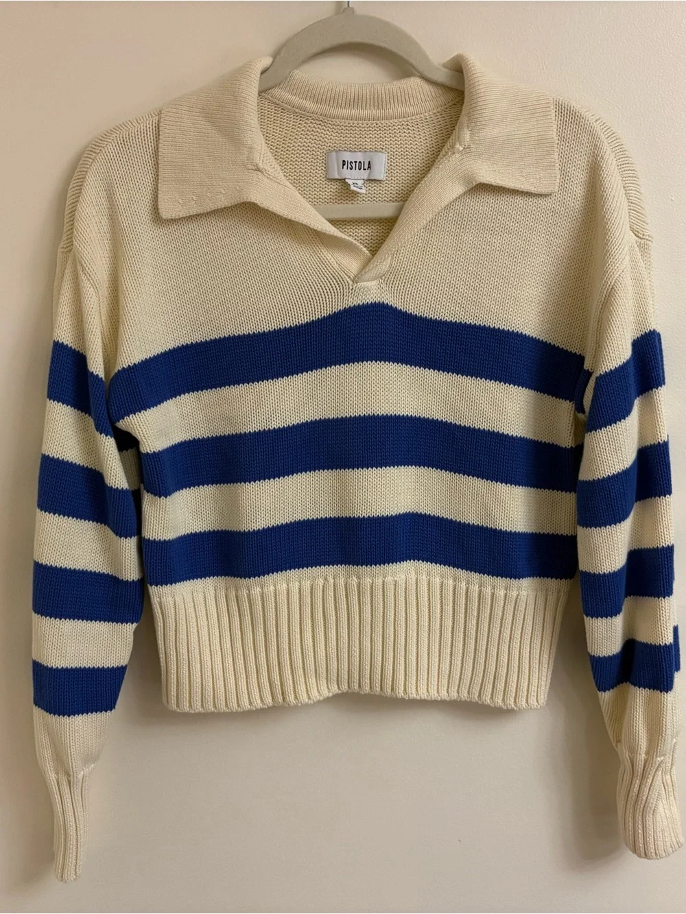 Pistola Arlo Polo Sweater XS Stripe 100% Cotton preppy French coastal fisherman - Picture 2 of 9